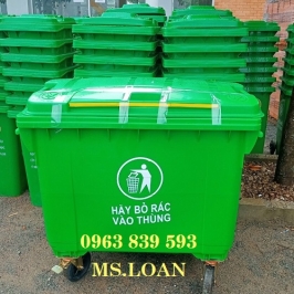 Thùng rác nhựa 660L tập kết rác đô thị, xe gom rác 660L giảm giá rẻ / 0963 839 593 Ms.Loan