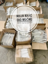 Bộ dao muỗng nĩa khắc logo, dao muỗng nĩa nhận khắc chữ tại hcm