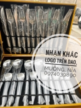 Bộ dao muỗng nĩa khắc logo, dao muỗng nĩa nhận khắc chữ tại hcm